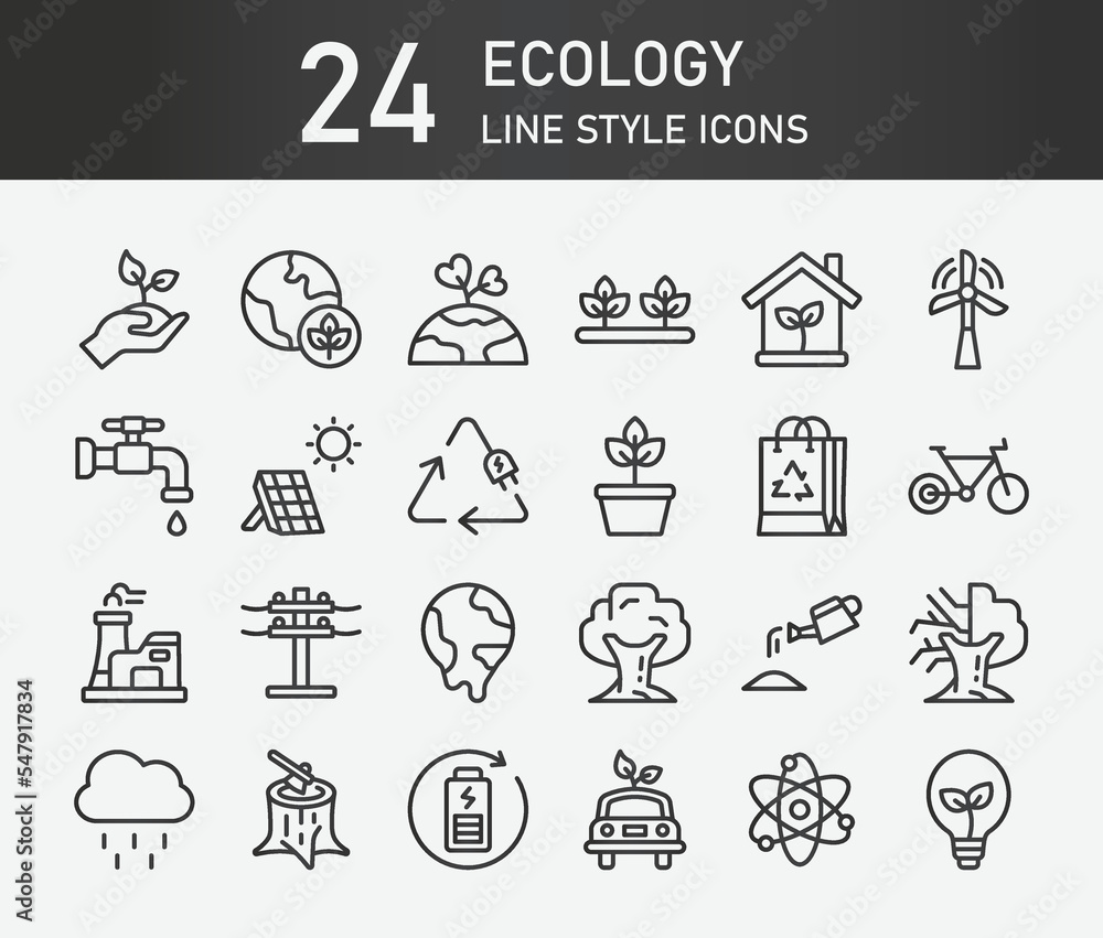 Ecology icon set. Different ecology collection, Ecology in outline style. Vector Ecology icon set. Different ecology collection, Ecology in outline style. Vector