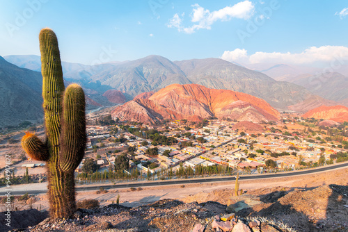 panoramic view of purmamarca native town in northern argentina photo