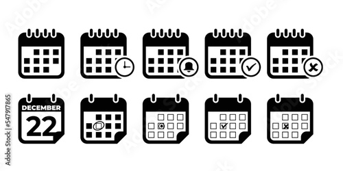 silhouette calendar icon, a simple flat design