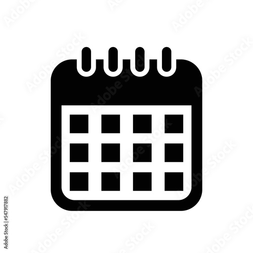 silhouette calendar icon, a simple flat design