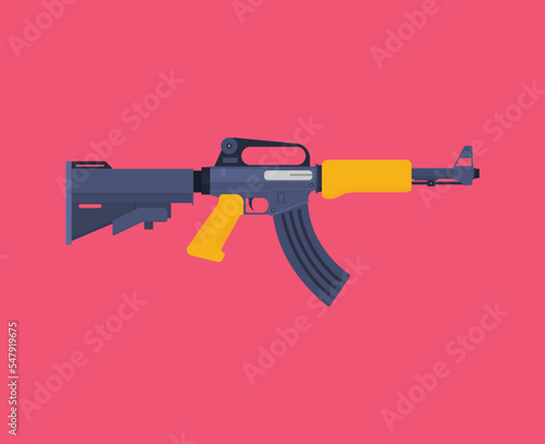 Flat illustration rifle vector for web design