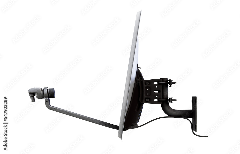Satellite dish antenna isolated on white 3d render Satellite dish antenna isolated on white 3d render
