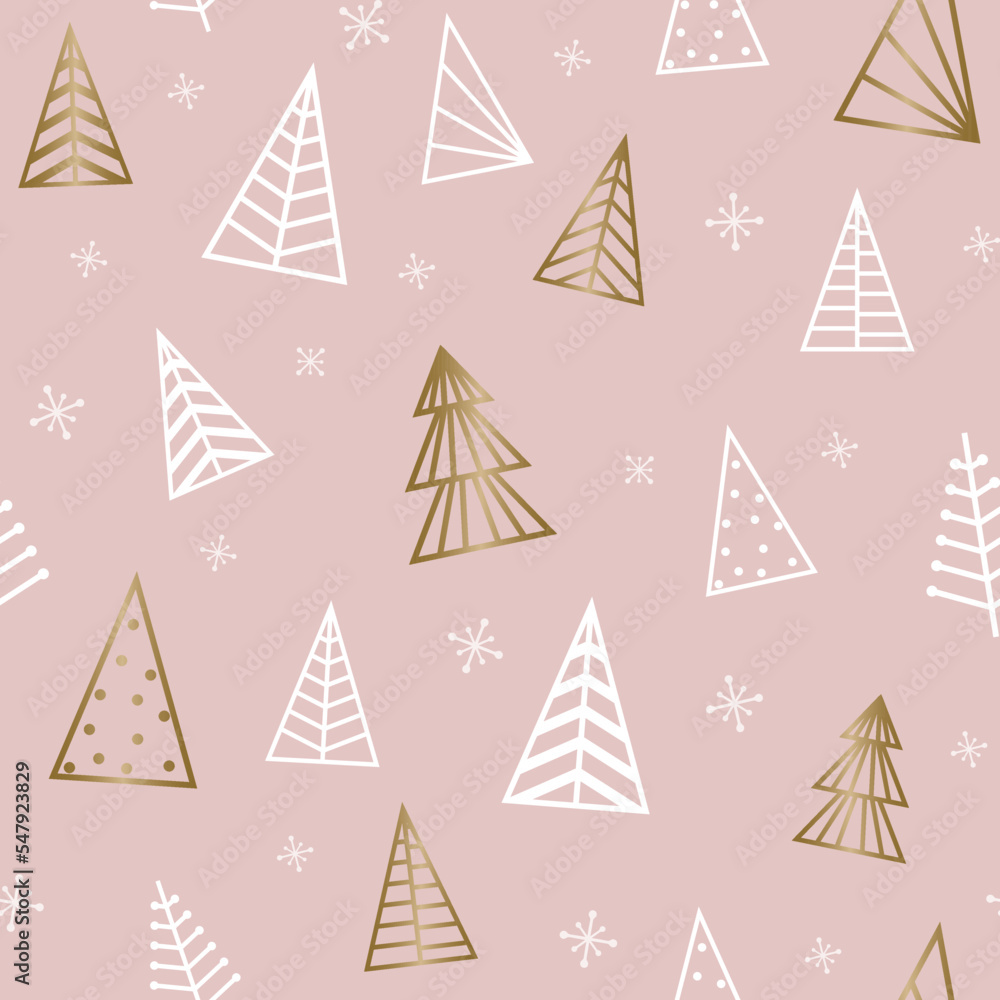 Abstract Christmas trees - seamless pattern. Vector illustration