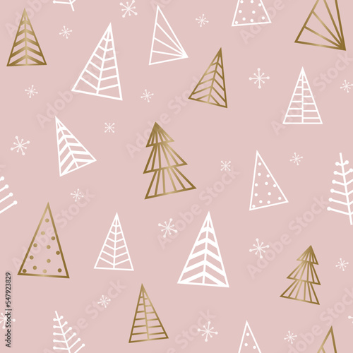 Abstract Christmas trees - seamless pattern. Vector illustration