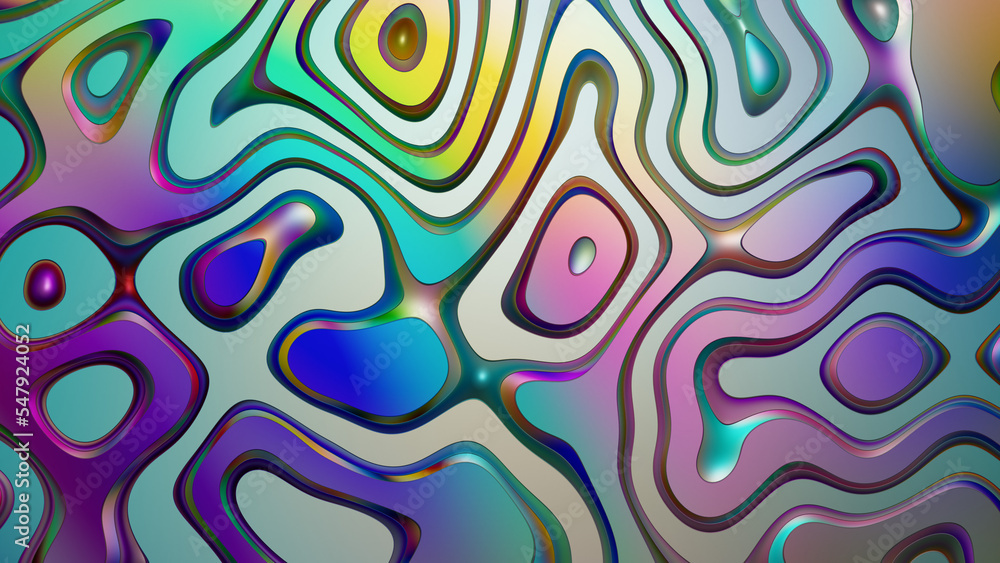 Abstract Multi Color reflective wavy metal pattern gradient background. Fantasy Synth Chromatic Multicolor Illustration Abstract Multi Color reflective wavy metal pattern gradient background. Fantasy Synth Chromatic Multicolor Illustration