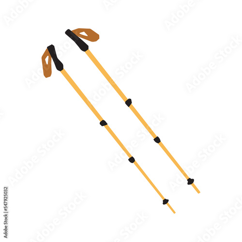 Nordic walking sticks icon. For hiking and trekking