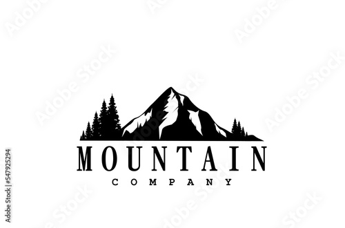Silhouette of Mount Hood Portland Oregon Mountain logo design