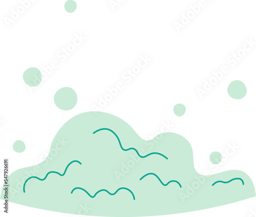 Foam and bubbles flat icon Gentle care for baby