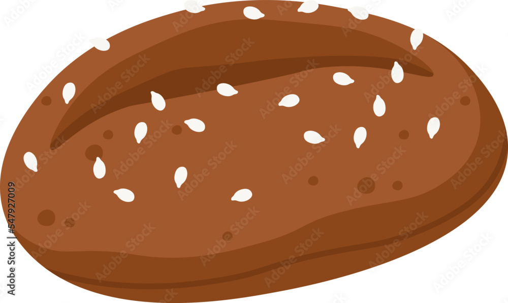 Black bread with seeds flat icon Bakery Fragrant dish Black bread with seeds flat icon Bakery Fragrant dish