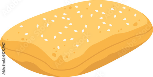 Puff pastry bun flat icon Fragrant dessert Bakery