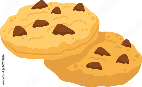 Chocolate cookies flat icon Tasty dessert Bakery