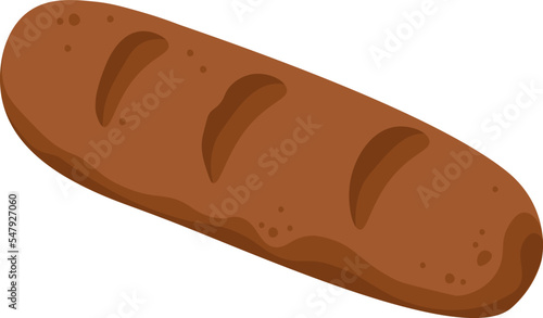 Fragrant black bread flat icon Bakery