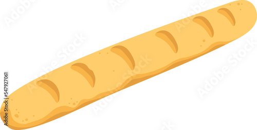 French baguette flat icon Tasty bread Bakery