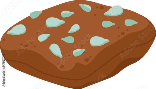 Healthy food flat icon Bun with seeds Bakery