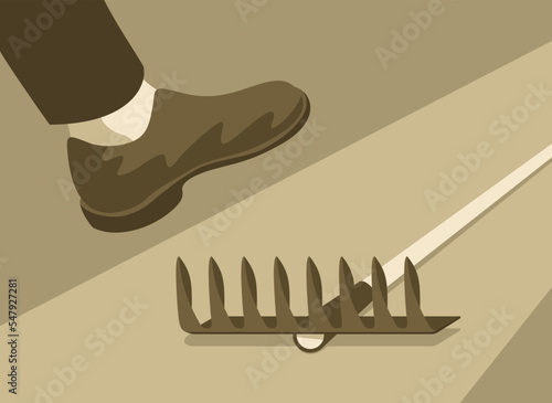Stepping on the same rake metaphor