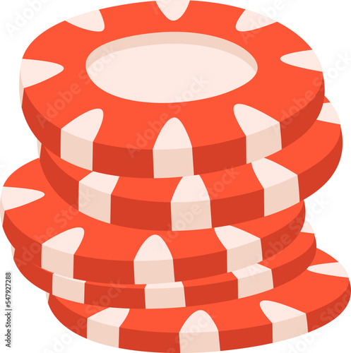 Poker chips flat icon Casino Board game Entertainment