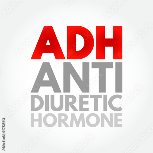 ADH Antidiuretic Hormone - nonapeptide synthesized in the hypothalamus  acronym text concept background