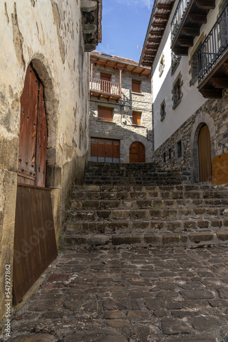 Old town of the beautiful village of Ansó, Pyrenees region, Huesca, Aragon, Spain. © JoseLuis