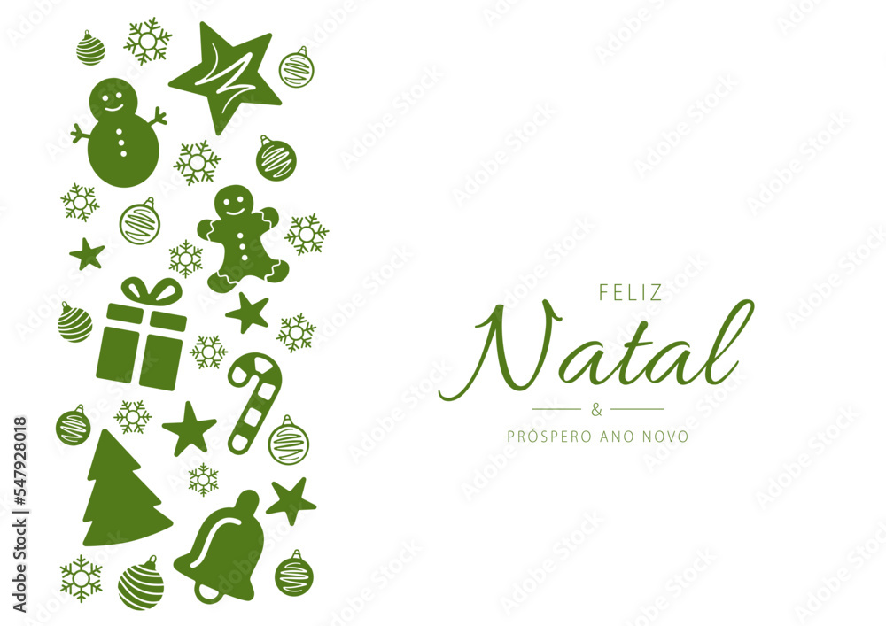 Feliz natal e ano novo - portuguese merry Vector Image