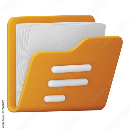 Documents folder 3d rendering isometric icon.