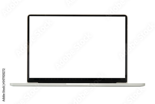 laptop with empty space isolated on white background, clipping path.