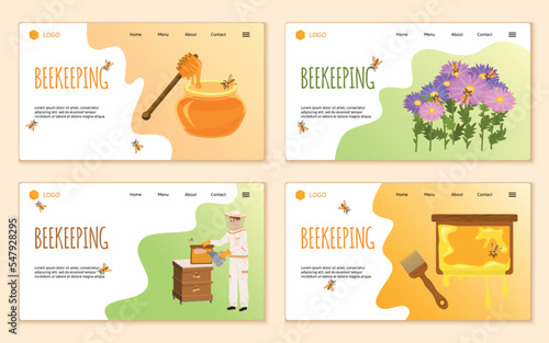 Beekeeping Website Cards Collection