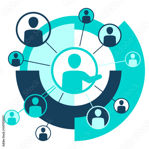 Networking and team work conceptual icon