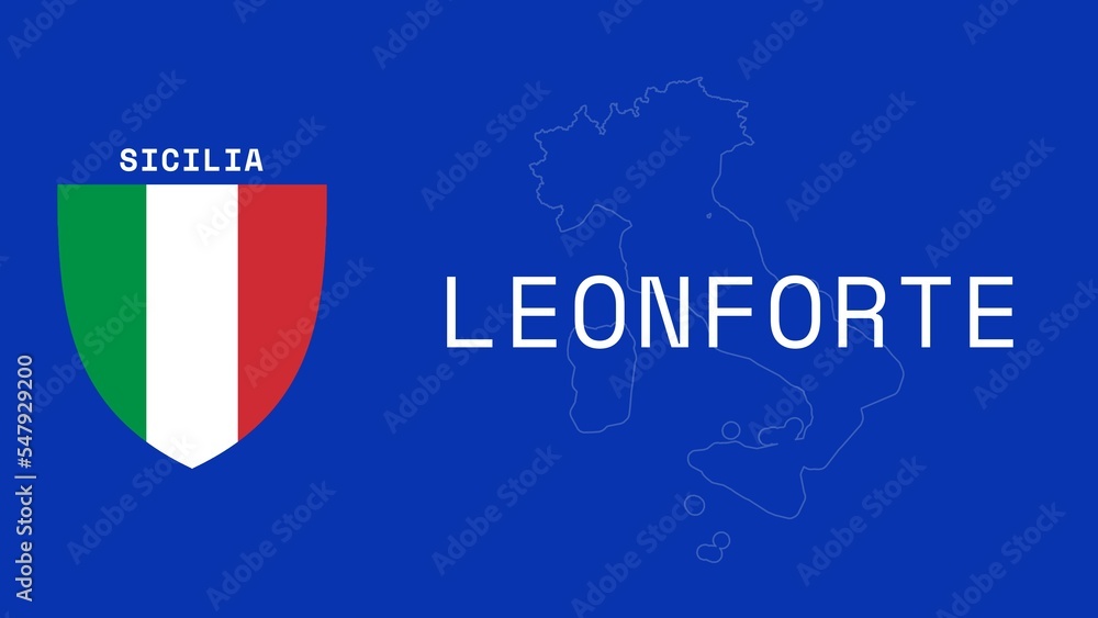 Αυτοκόλλητο Leonforte: Illustration mit dem Ortsnamen der italienischen Stadt Leonforte in d
