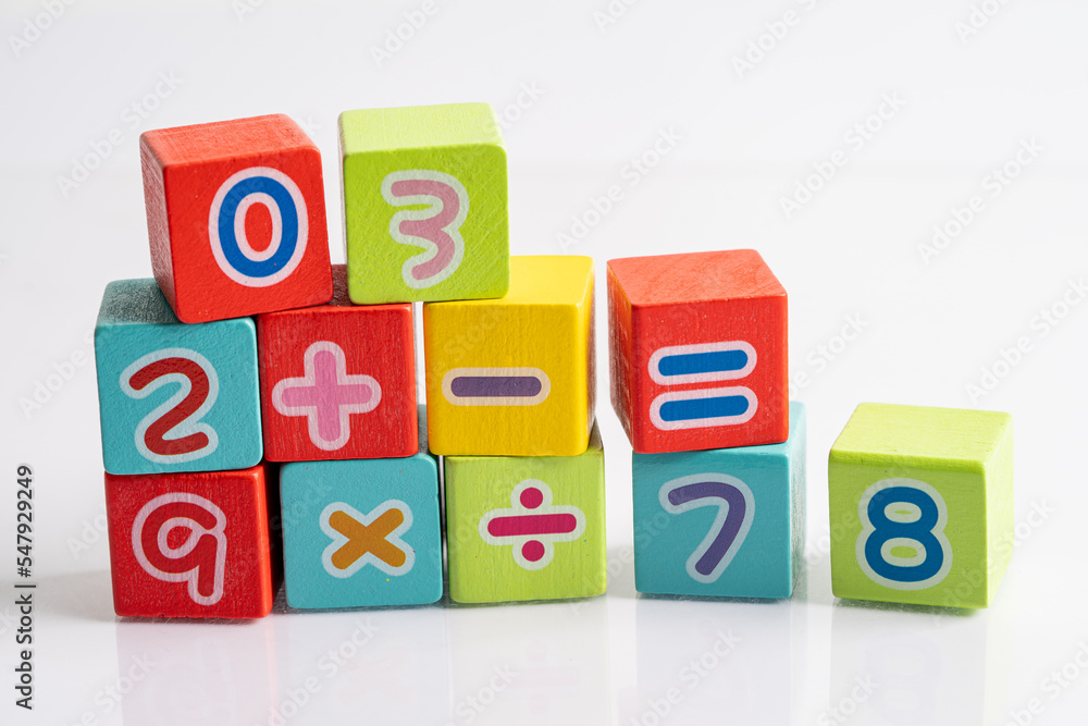 Math number colorful on white background, education study mathematics learning teach concept. Math number colorful on white background, education study mathematics learning teach concept.