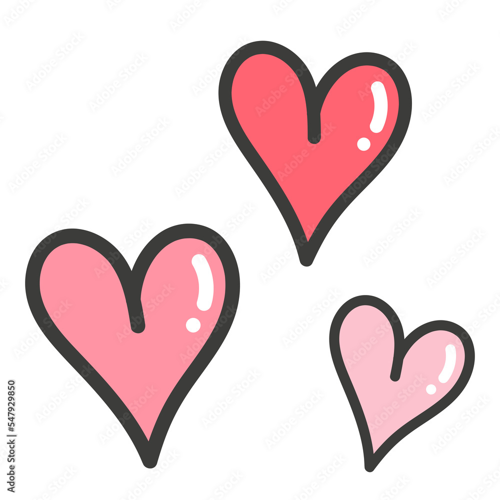 Tiny heart doodle cartoon love Valentine decoration