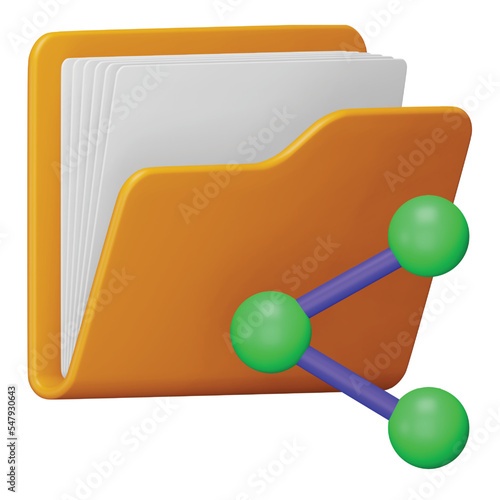 Shared folder 3d rendering isometric icon.