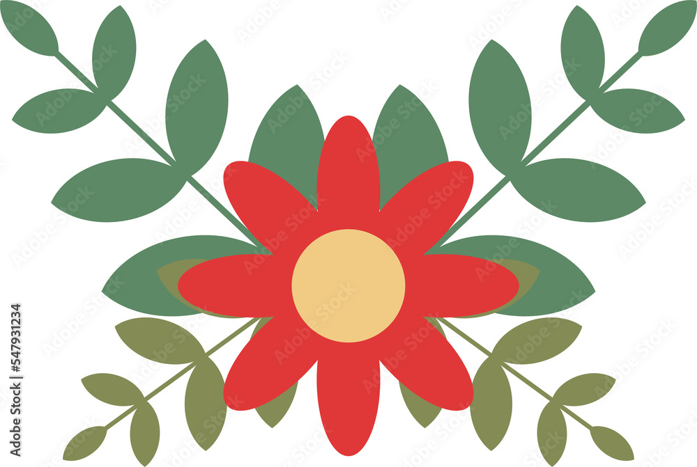 Fototapeta premium Red flowers nature tree leaf decoration
