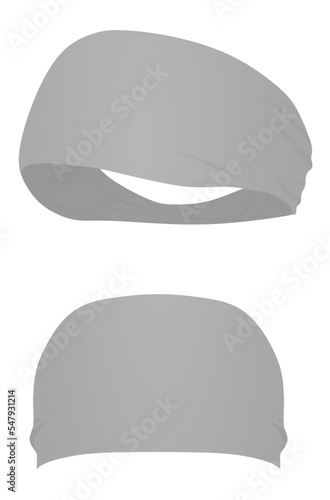 Grey sport head band. vector illustration