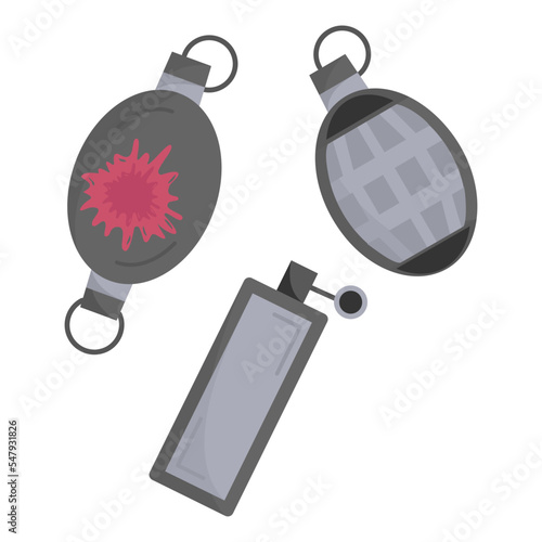 soldiers ammunition or bombs vector flat icon design, Shooting sport symbol, extreme sports Sign, skeet shooting and trapshooting stock illustration, paintball grenades Concept