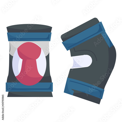 Tactical Knee Pad Elbow Pad Set Concept vector flat icon design, Shooting sport symbol, extreme sports Sign, skeet shooting and trapshooting stock illustration