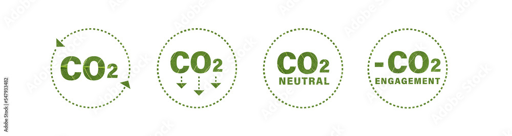O2 And Co2 Icon CO2 icons. Engagement, reduction and neutral carbon emissions. Icons ...