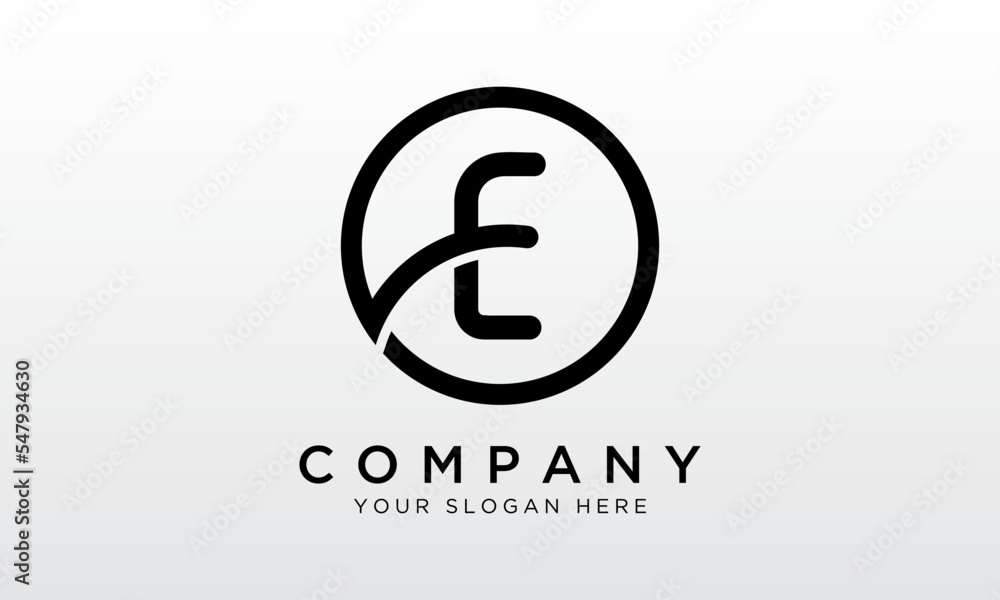 Initial Letter E Logo With Circle Shape. Modern Unique Creative E Logo Design Vector Template. Initial Letter E Logo With Circle Shape. Modern Unique Creative E Logo Design Vector Template.