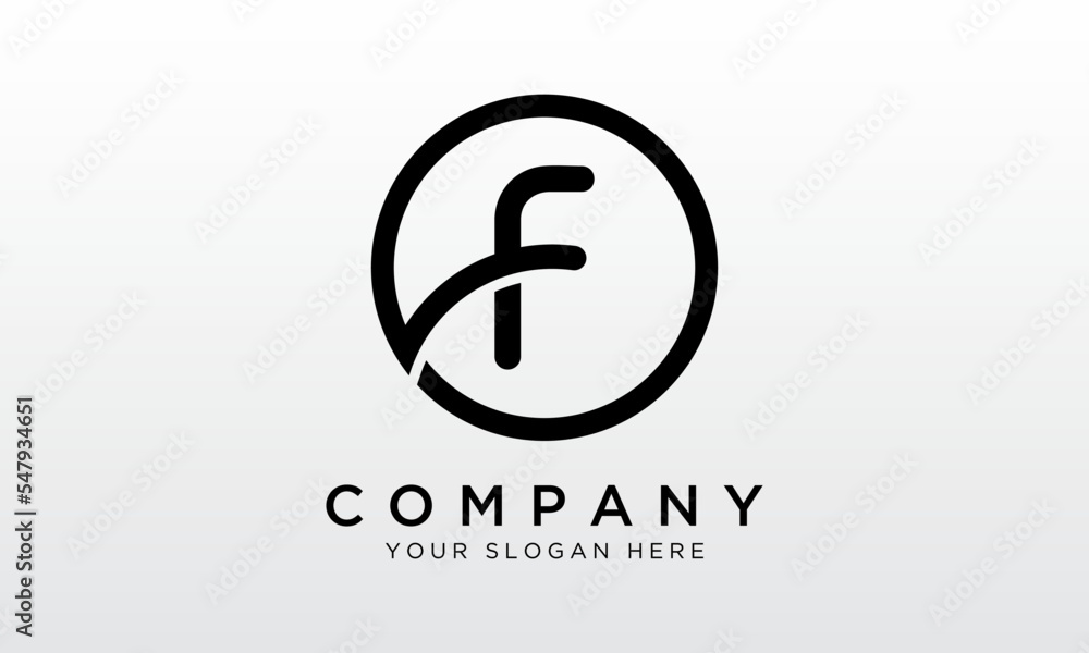 Initial Letter F Logo With Circle Shape. Modern Unique Creative F Logo Design Vector Template. Initial Letter F Logo With Circle Shape. Modern Unique Creative F Logo Design Vector Template.
