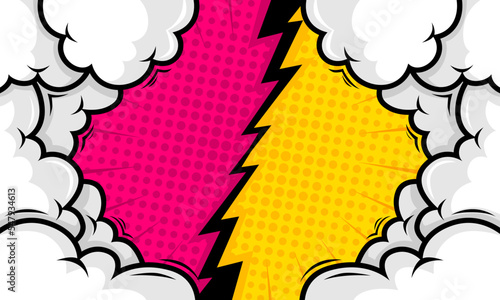 Comic cartoon versus background design