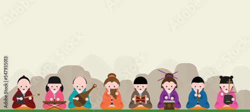 japan traditional costume, kimono character cute
