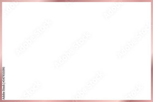 Rectangle rose gold framefor text  isolated on transparent background, luxury gold border design for invitation, postcard, 3:2 scale ratio, PNG, cut out