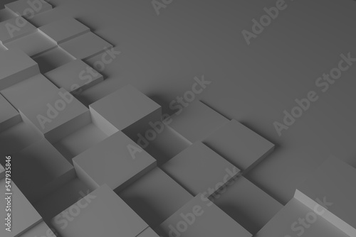 abstract grey business background with squares and cubes  neutral image with shadow for technology illustrations