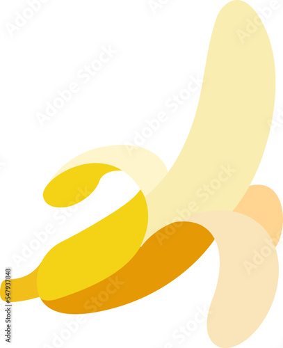 Banana half peeled colorful style