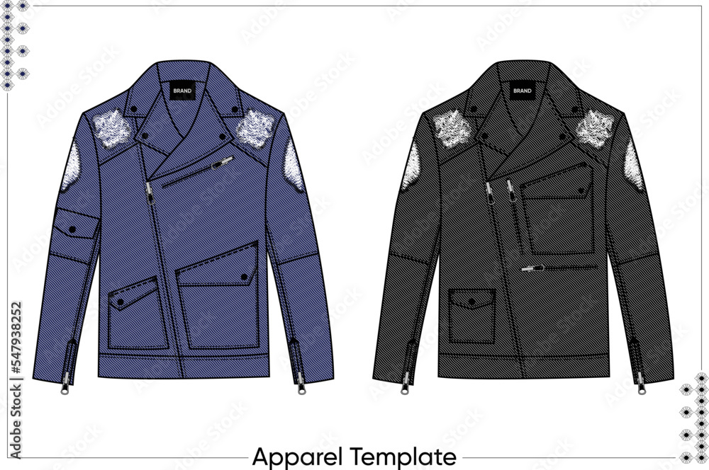 Naklejka premium Bikers denim jacket trendy designs