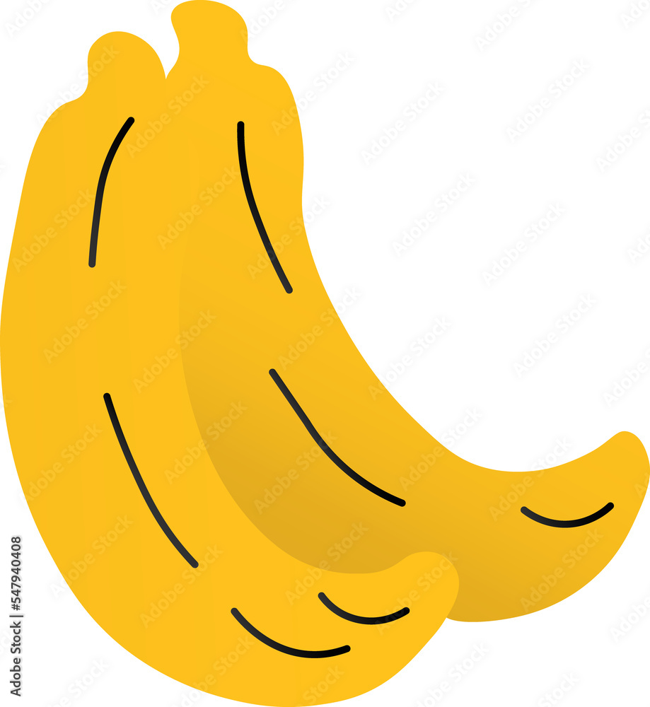 Healthy banana fruit illustration - png icon  