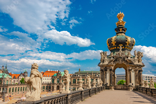 Принти на полотні Dresden, Saxony, Germany - June 1, 2022: Cityscape over historical and touristic