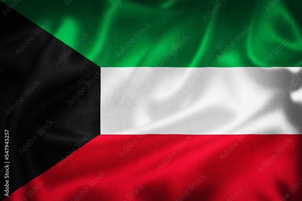 Grunge 3D illustration of Kuwait flag Grunge 3D illustration of Kuwait flag