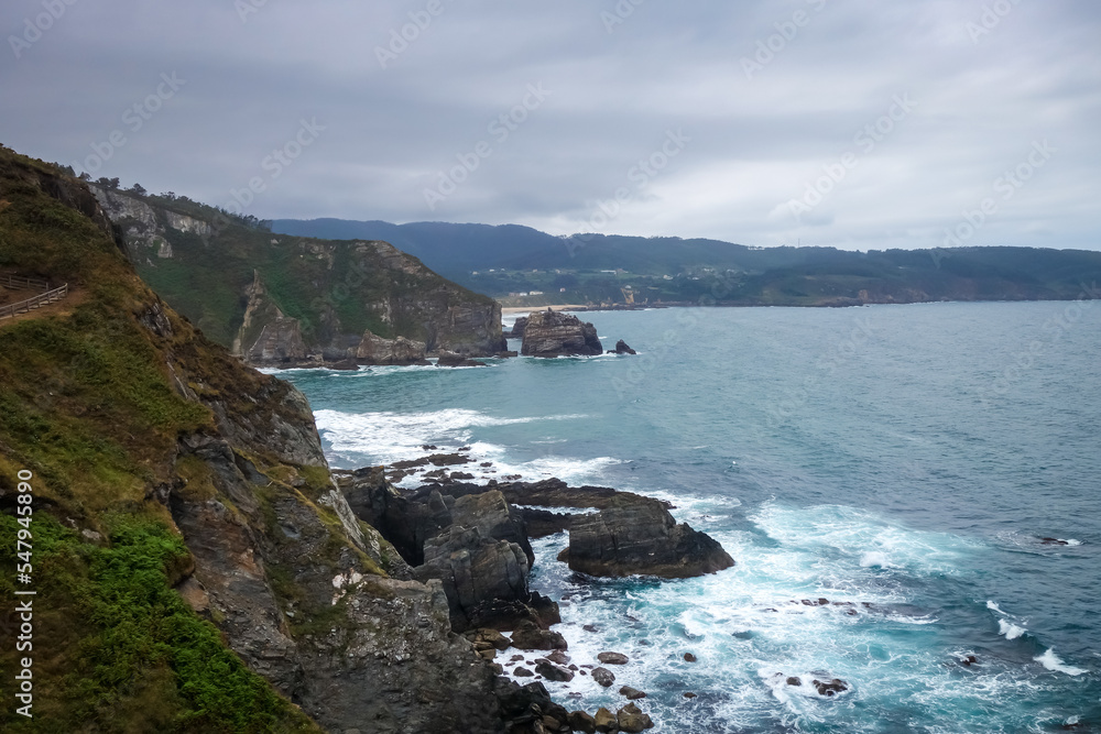 Punta socastro cliffs and Atlantic ocean, Galicia, Spain