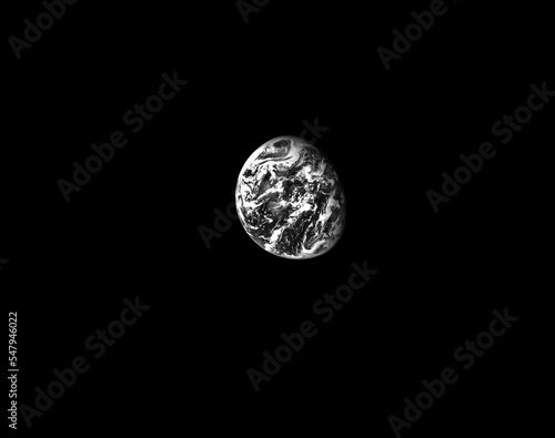Black and White image of earth of space. Elements of this image are furnished by NASA
