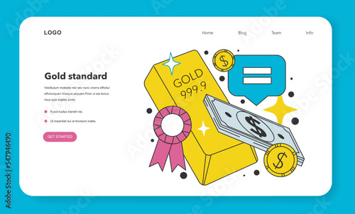 Gold standard as a method of inflation control web banner or landing page.